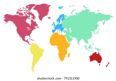 Color World Map Vector Stock Vector (Royalty Free) 1178038447 ...