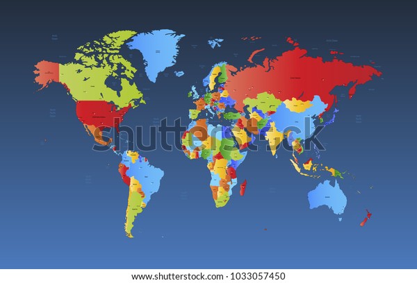 World is colours. Color World Map. Color Map. Word's vector Map with Colors.