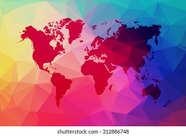 color world map. vector illustration