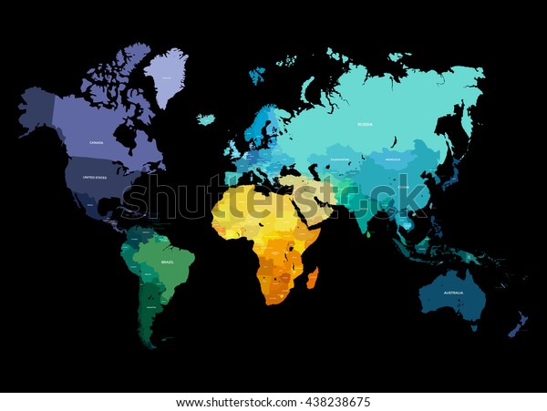 Color World Map Vector Illustration Empty Stock Vector Royalty Free