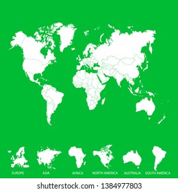 Color world map vector modern