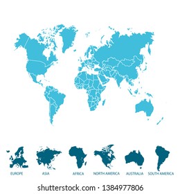 Color world map vector modern