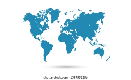 Color world map vector modern
