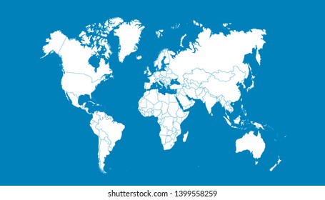Color world map vector modern