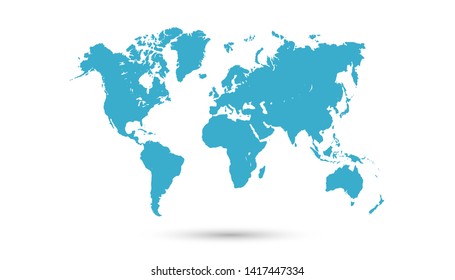 Color world map vector modern