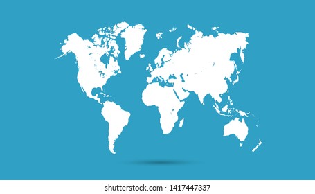 Color world map vector modern