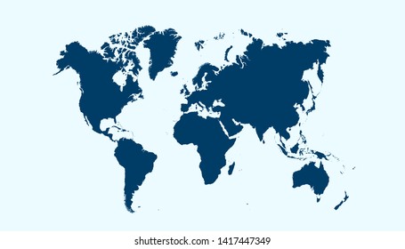 Color world map vector modern