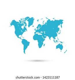 Color world map vector modern