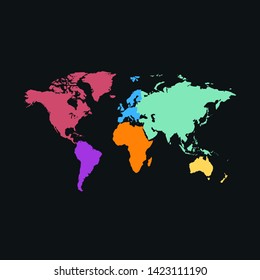 Color world map vector modern