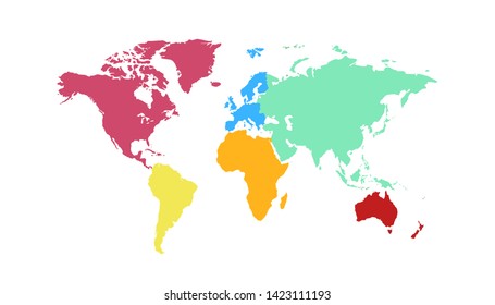 Color world map vector modern