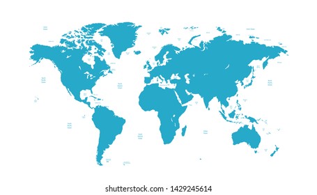 Color world map vector modern