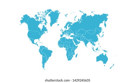 Color world map vector modern