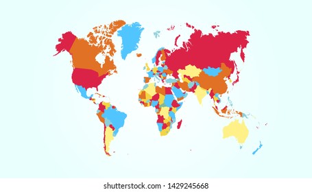 Color world map vector modern