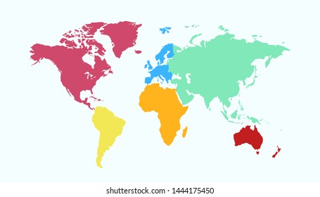 Color World Map Vector Modern Stock Vector (Royalty Free) 1444175450 ...