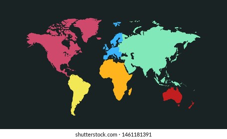 Color world map vector modern