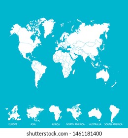 Color world map vector modern