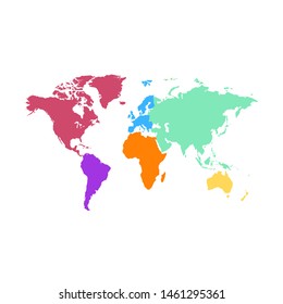 Color world map vector modern