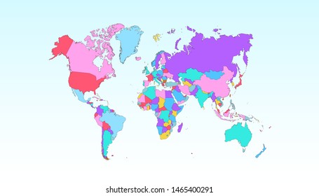 Color world map vector modern