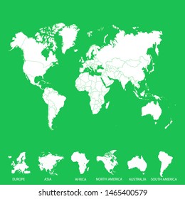 Color world map vector modern