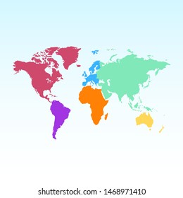 Color world map vector modern