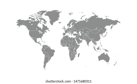 Color world map vector modern