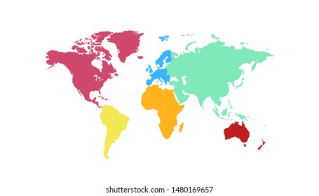 Color world map vector modern