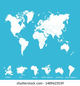 Color world map vector modern