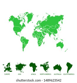 Color world map vector modern
