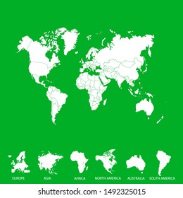 Color world map vector modern