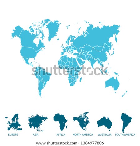 Color world map vector modern