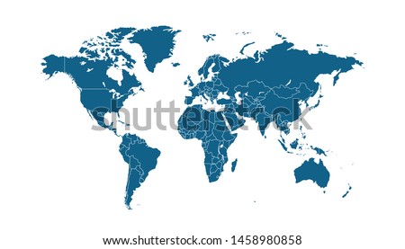 Color world map vector modern