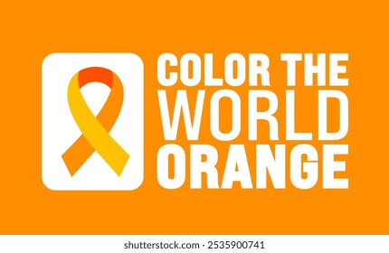 Color The World Orange background or banner design template is observed every year in November. Holiday concept. Template for card, poster, placard, template.