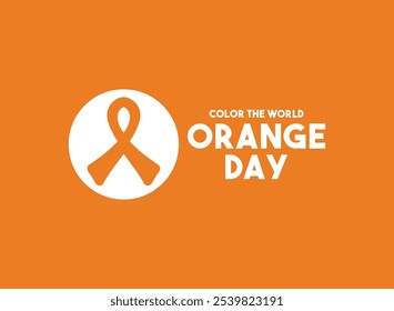 Colorea El Día Mundial Naranja. Vector de diseño plano. Póster, Anuncio, tarjeta, fondo. Eps 10.
