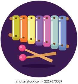 Color Xylophone Isolated Vector Illustration