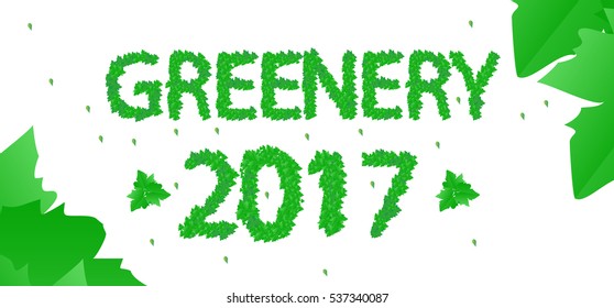 Color of the year 2017 Greenery abstract background. Vector illustration.