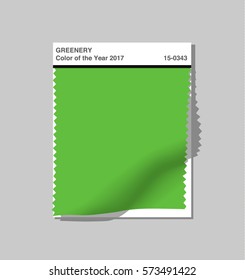 Color of the year 2017 - greenery. Textile greenery swatch. Mockup.