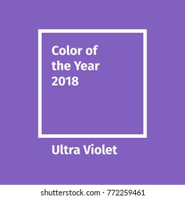 Color of the year 2018. Color trend palette. Include swatch Ultra Violet. Vector illustration for advertising, blog posts and other