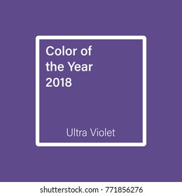 Color of the year 2018 - Ultra Violet. Ultra Violet swatch. Mockup. Vector illustration