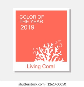 Color del año 2019 - Living Coral. Vegetación de Coral Vivo. Ilustración del vector