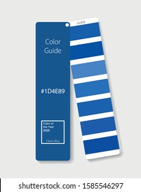 Color Of The Year 2020 - Classic Blue. Classic Blue Swatch. Blue Mockup. Vector Illustration Of Palette