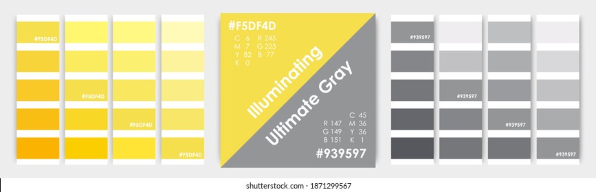 Color the year 2021 for print   digital use Ultimate Gray   Illuminating Yellow graphic design 2021abstract background  Vector color proof for web  print color palette guide trend 2021