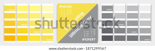 Color of the year 2021 for print and digital\
use.Ultimate Gray and Illuminating Yellow graphic design\
2021abstract background. Vector color proof for web, print color\
palette guide trend 2021