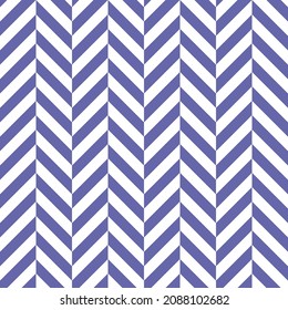 Color of year 2022 seamless very peri zigzag pattern, vector illustration. Chevron zigzag pattern with violet lines on white background. Abstract background for scrapbook, print and web