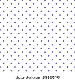 Color of the year 2022, very peri, polka dots vector seamless pattern background.