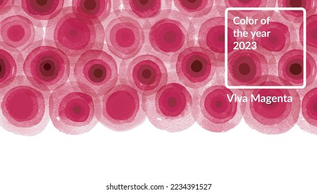 Color of the year 2023. Abstract background with magenta circles. Vector illustration for trend inspiration.