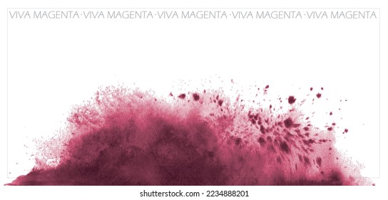 Color of the year 2023. Abstract painting with magenta ink on white background. Vector illustration for viva magenta trend inspiration