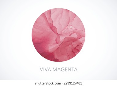 Color of the year 2023. Viva magenta circle for trend inspiration. 