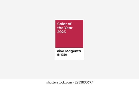 Color of the year 2023. Viva Magenta color card. 