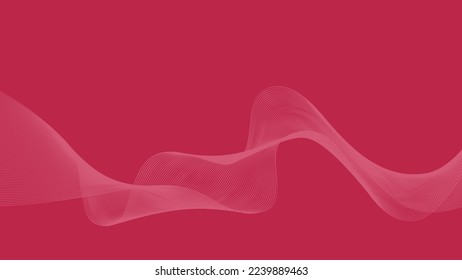 Color of year 2023 viva magenta abstract vector background with dynamic wave. Geometric abstract wavy lines background. Vector illustration