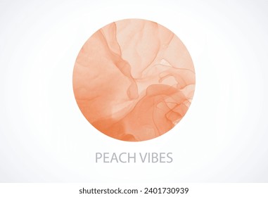 Color of the year 2024.  Peach circle on white background. 2024 trend inspiration